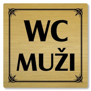 WC muži, 80x80mm, zlatá, Nebraska